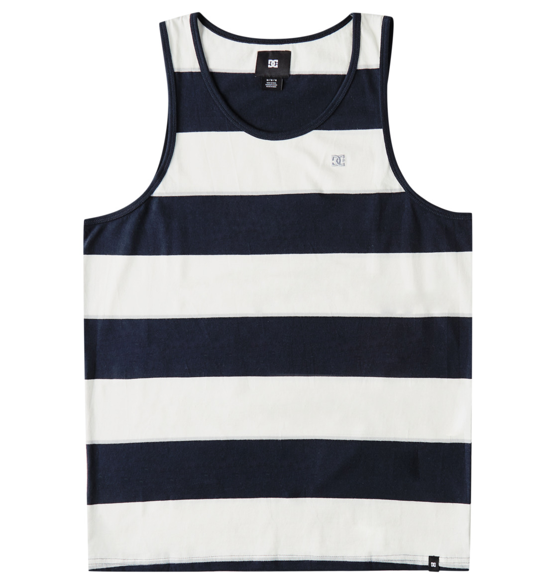 DC Crate Stripe Vest Men T-Shirt Navy Stripes | US-9315JUS