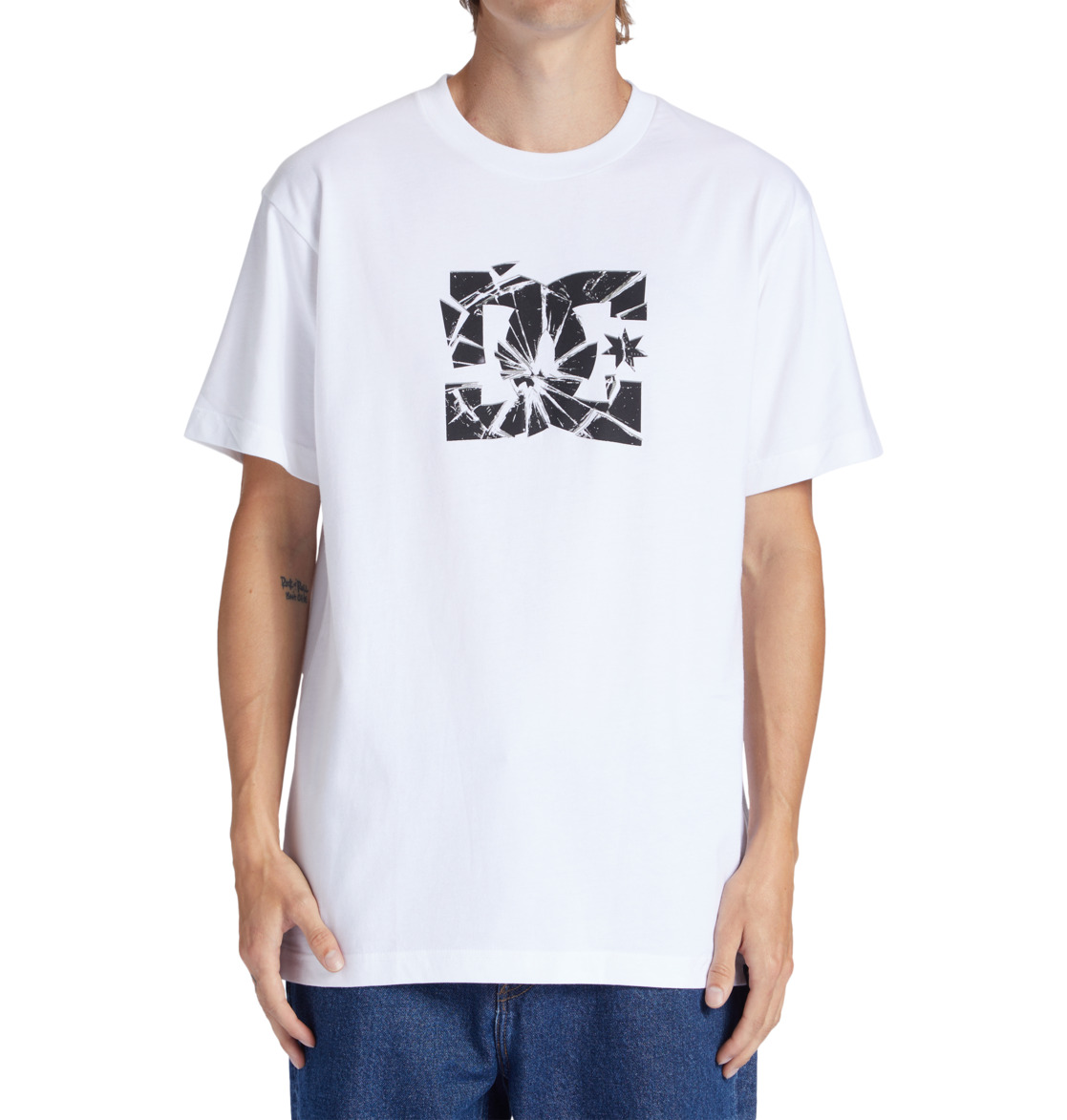 DC Crushed Glass Men T-Shirt White | US-5246TXN