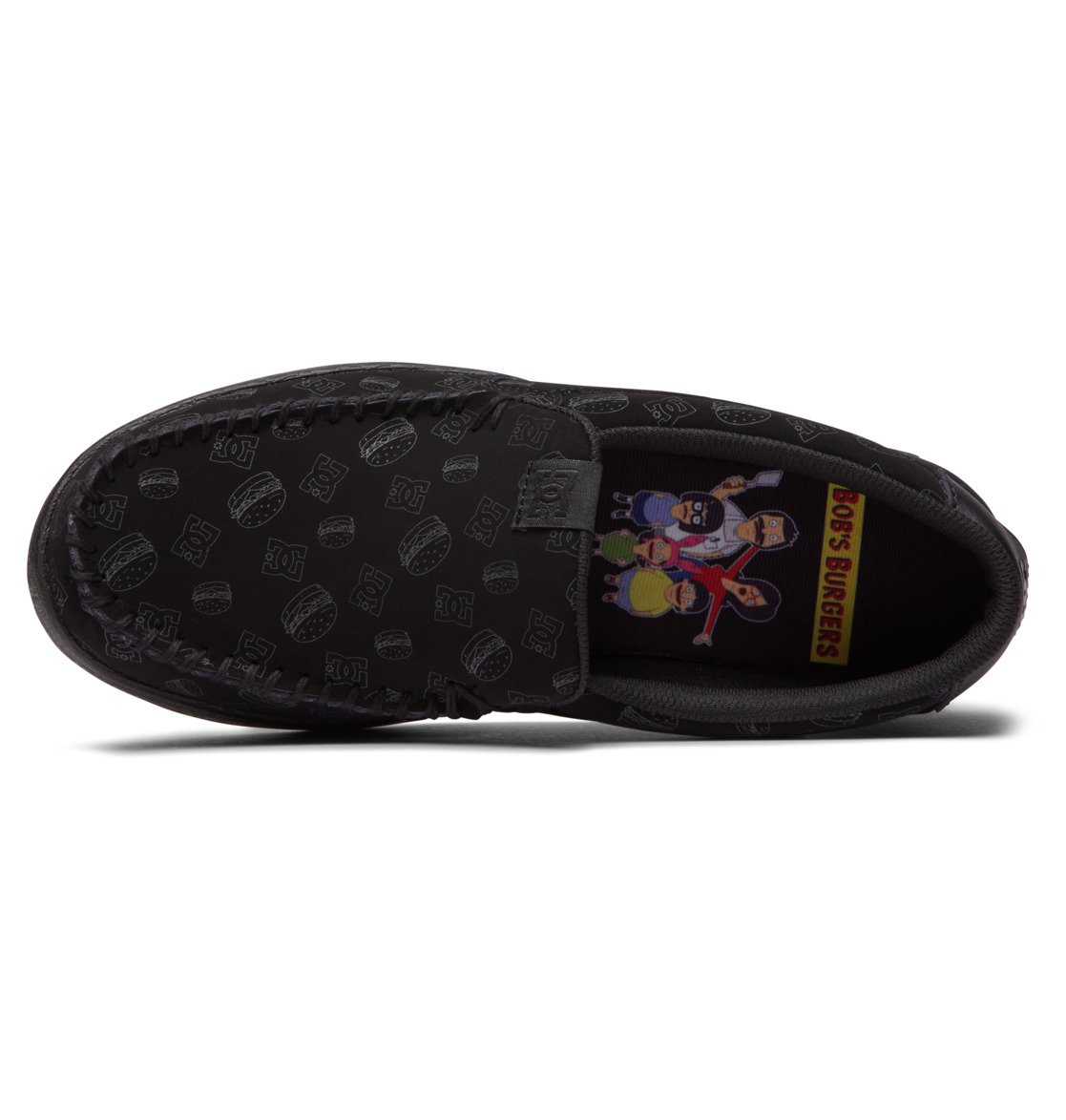 DC DC x Bobs Burgers Villain Leather Men Slip On Shoes Black / Grey | US-5849BGP