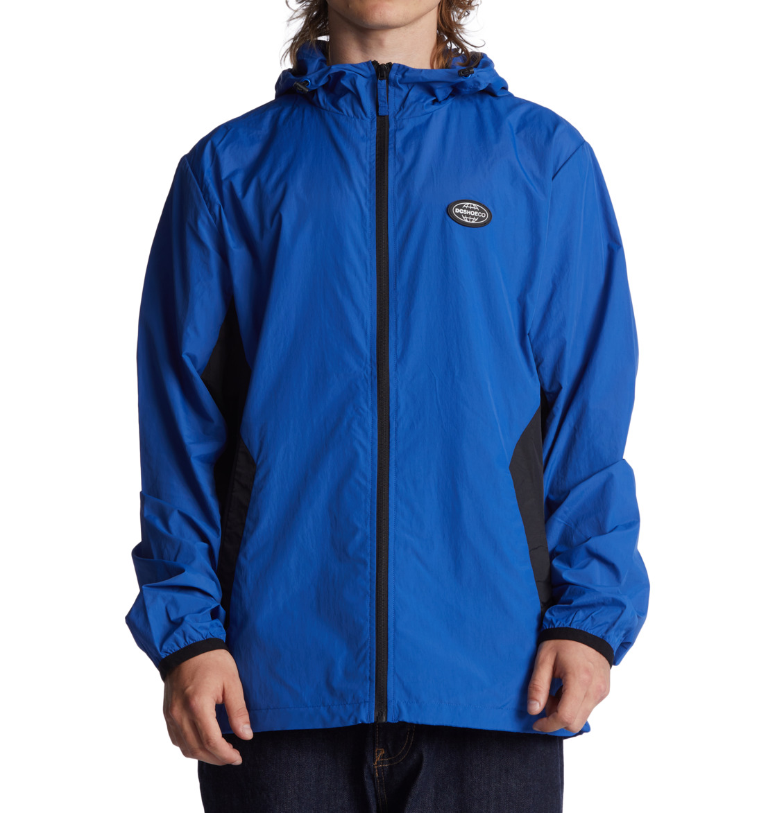 DC Define Block Water-Resistant Windbreaker Men Jackets Blue | US-3512HRT