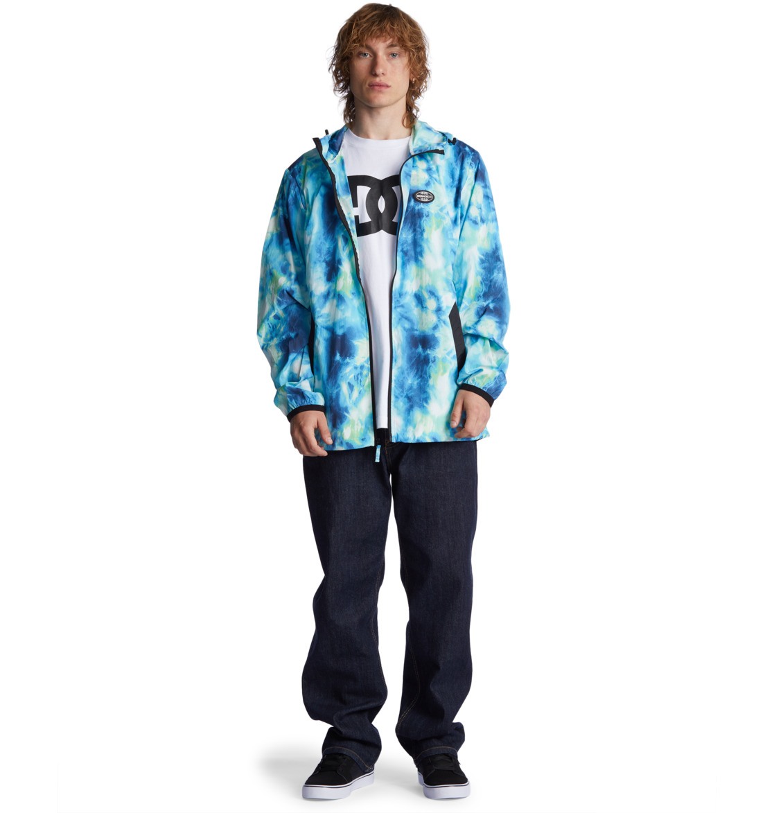 DC Define Print Water-Resistant Windbreaker Men Jackets Green Blue | US-2140NJD