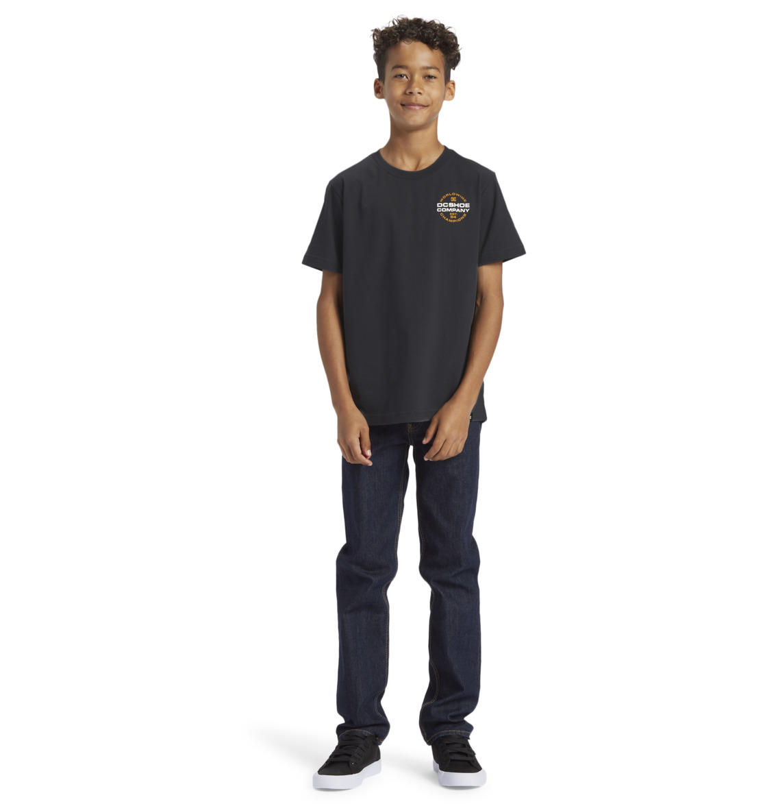 DC Eurostep Kids' T-Shirt Ebony | US-0923YMG