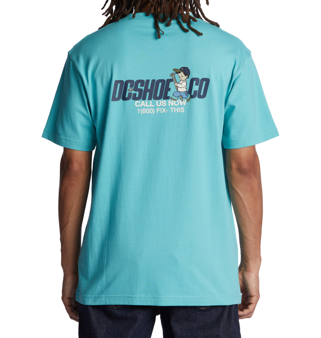 DC Fixer Upper Men T-Shirt Turquoise | US-4586EVG