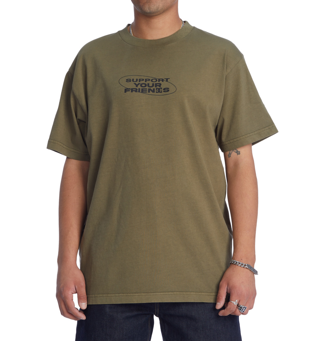 DC Friends Men T-Shirt Dark Green Wash | US-8046YDI