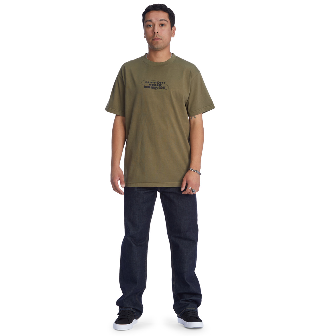 DC Friends Men T-Shirt Dark Green Wash | US-8046YDI