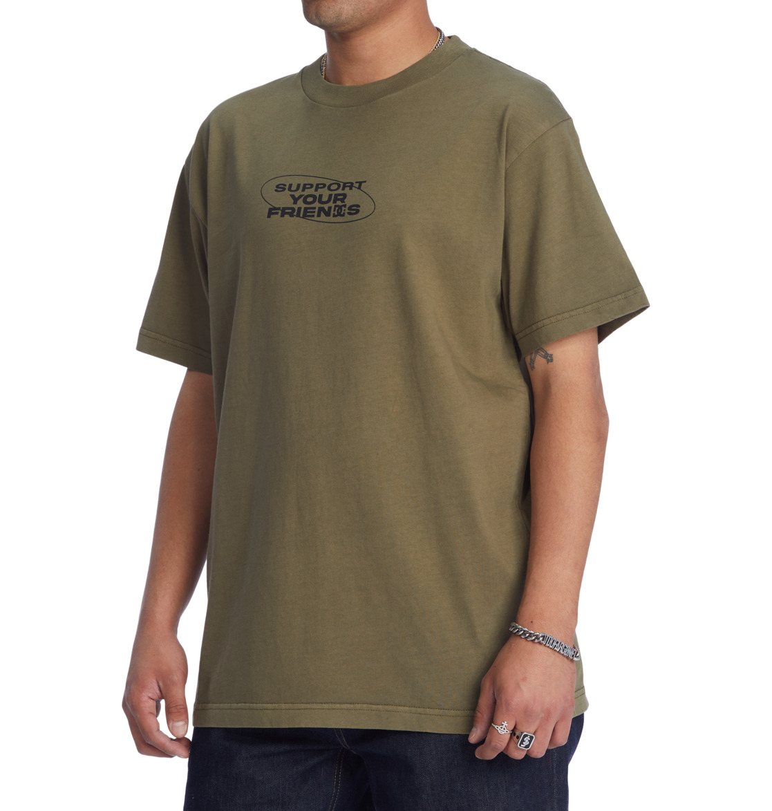 DC Friends Men T-Shirt Dark Green Wash | US-8046YDI