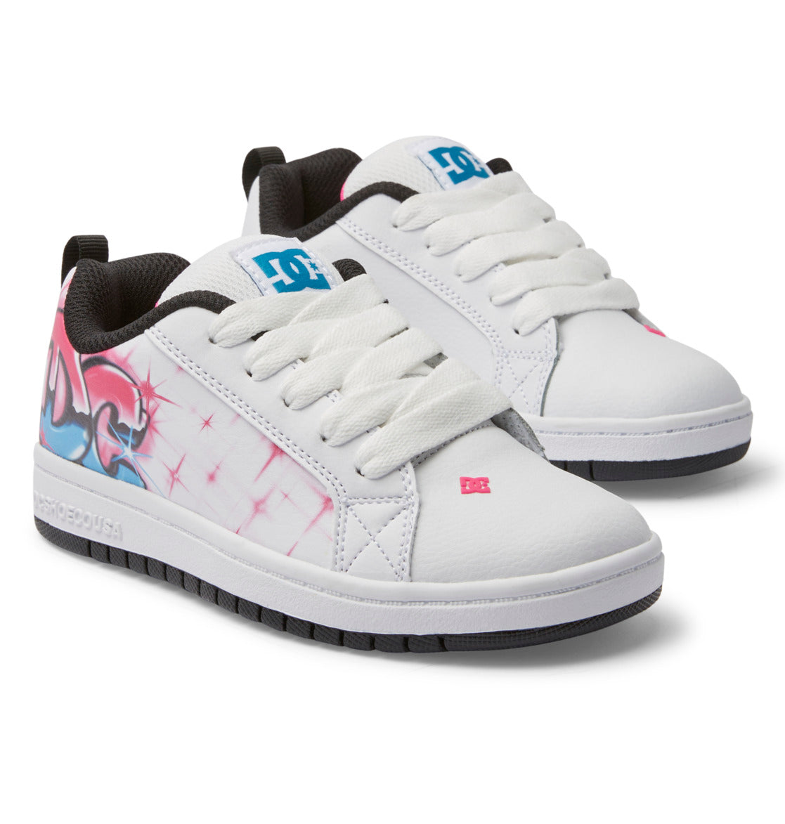 DC Graffiti Print Court Graffik Kids' Sneakers Light Rose | US-5197QDZ