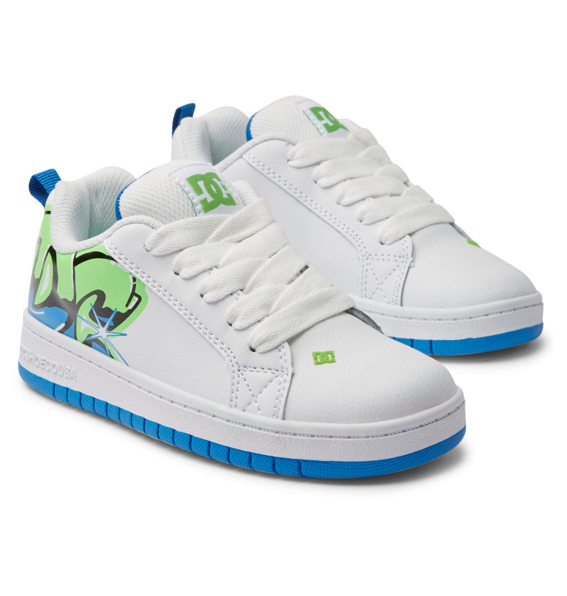 DC Graffiti Print Court Graffik Kids' Sneakers White | US-5319MIO