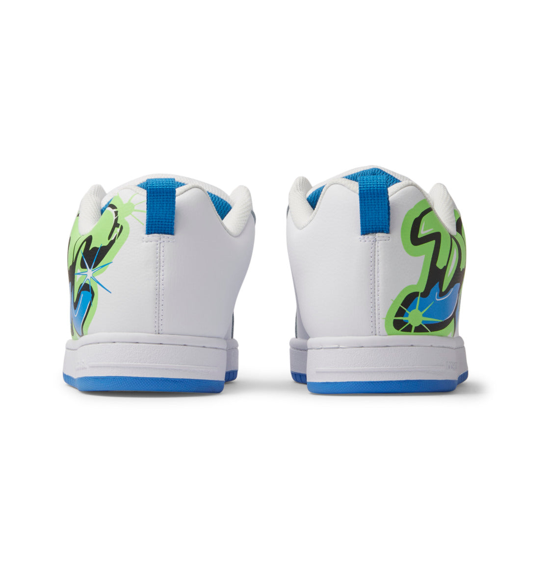 DC Graffiti Print Court Graffik Men Sneakers White / Light Green / Turquoise | US-3518UIE