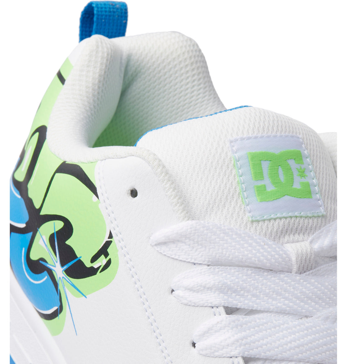 DC Graffiti Print Court Graffik Men Sneakers White / Light Green / Turquoise | US-3518UIE