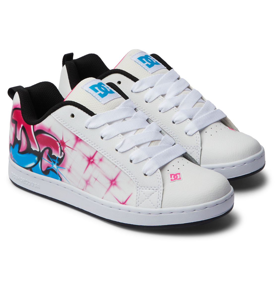 DC Graffiti Print Court Graffik Women Sneakers Light Rose | US-6281NIW