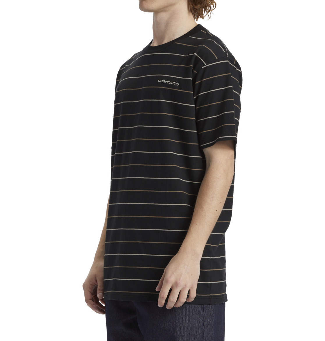 DC Lowstate Stripe Men T-Shirt Black Stripes | US-4053HNZ