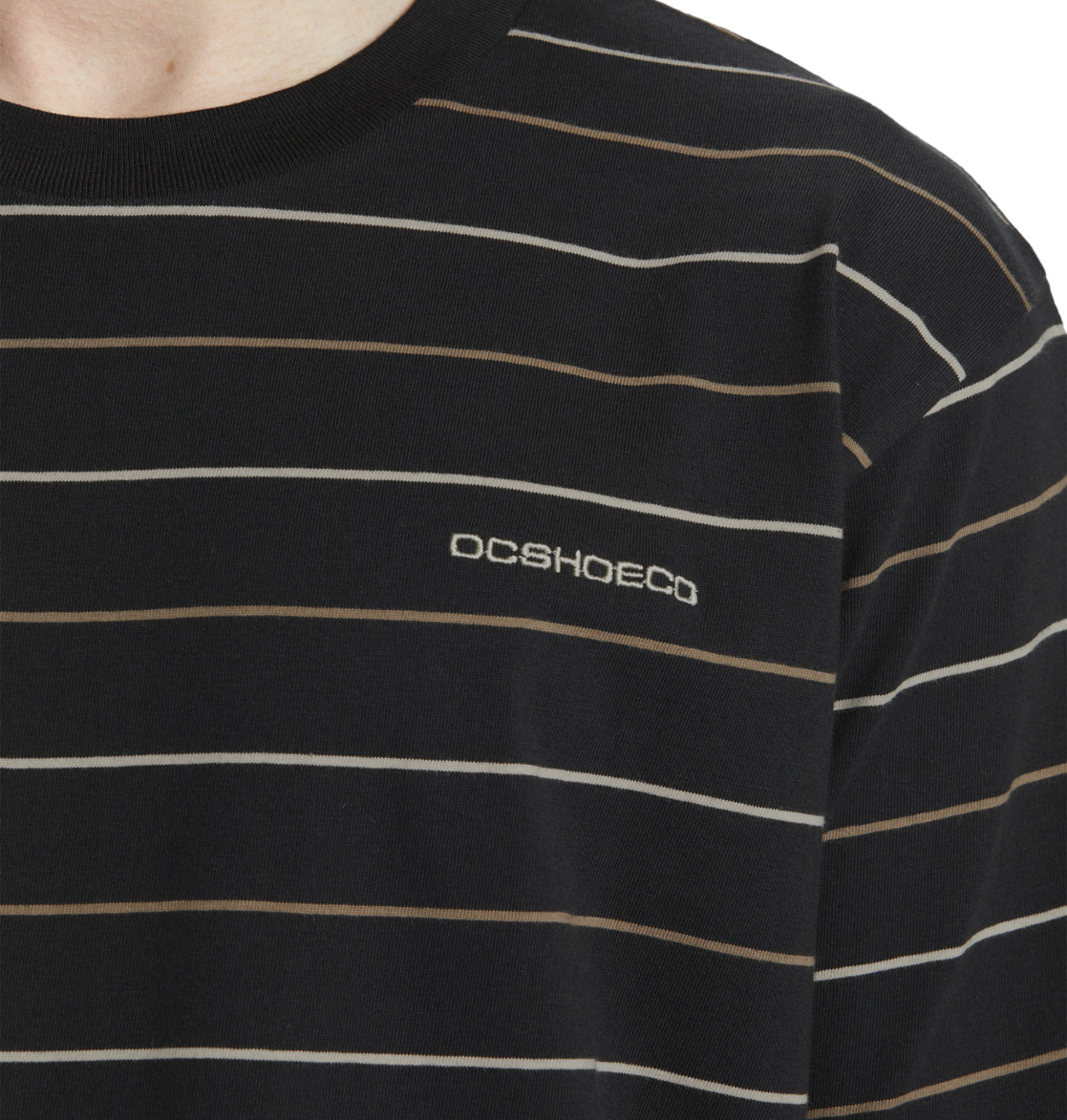 DC Lowstate Stripe Men T-Shirt Black Stripes | US-4053HNZ