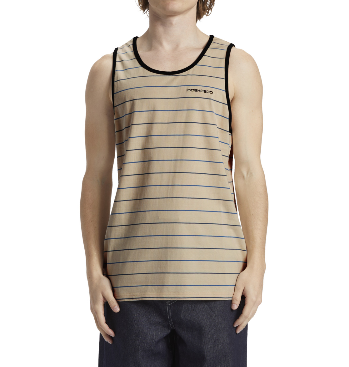 DC Lowstate Stripe Muscle Vest Top Men T-Shirt Stripes | US-8190LDC