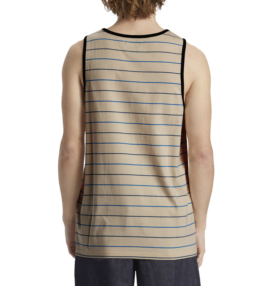 DC Lowstate Stripe Muscle Vest Top Men T-Shirt Stripes | US-8190LDC