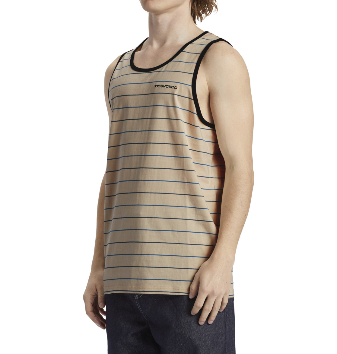 DC Lowstate Stripe Muscle Vest Top Men T-Shirt Stripes | US-8190LDC