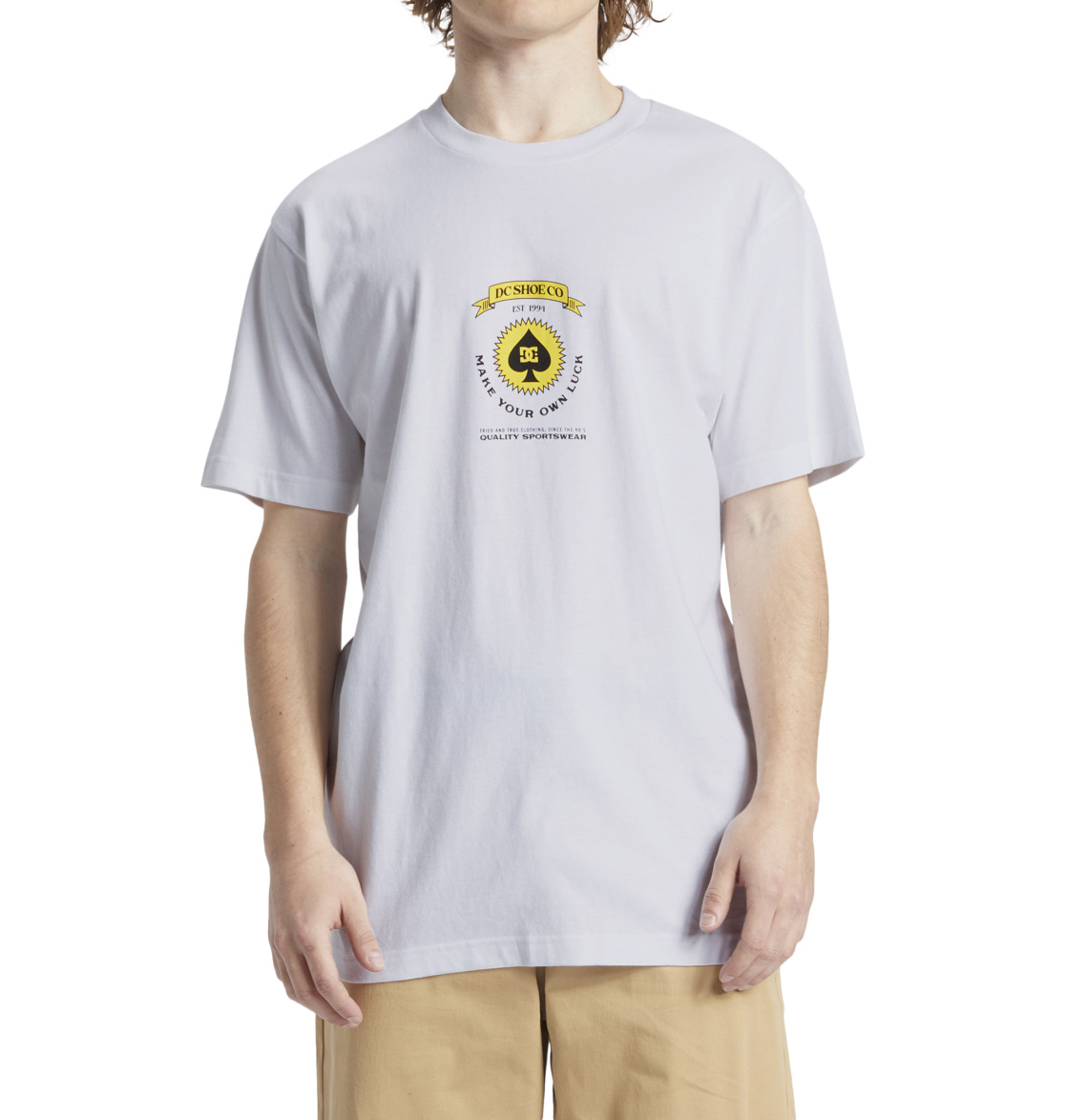 DC Lucky Hand Men T-Shirt White | US-7463TGJ