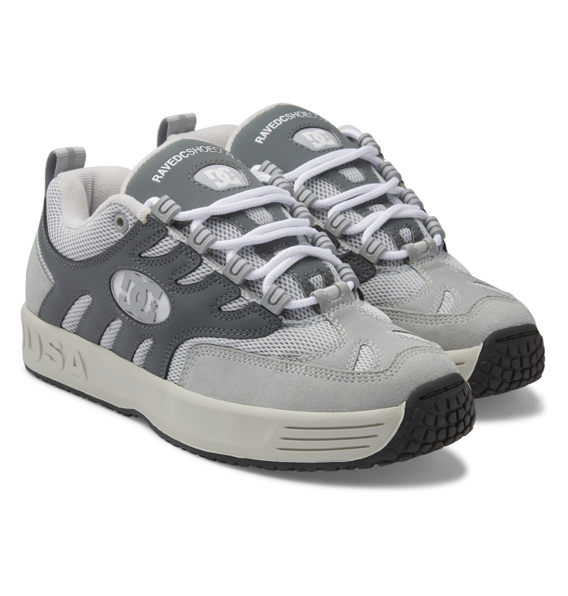 DC Lukoda x Rave Leather Men Sneakers Grey | US-7514JBM