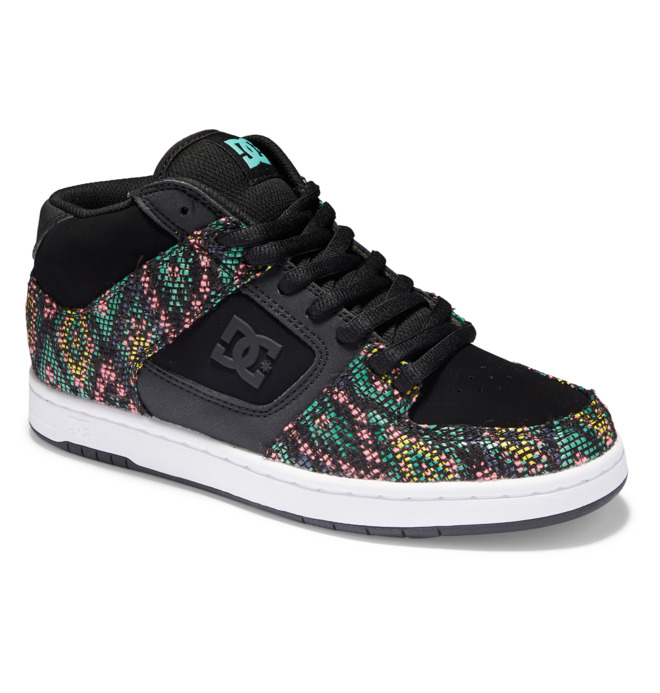 DC Manteca 4 Mid-Top LE Canvas Women Sneakers Black Multicolor | US-2718BJV