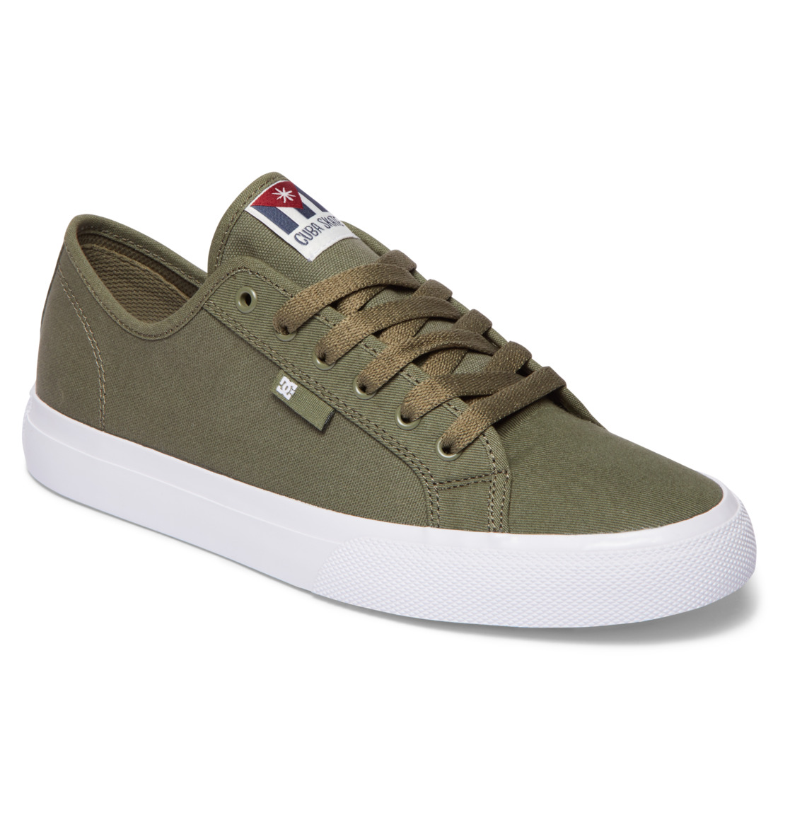 DC Manual Cuba Skate Canvas Men Skate Shoes Olive | US-2510FWZ