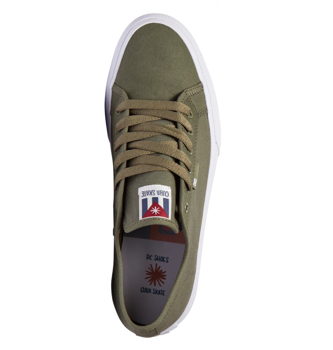 DC Manual Cuba Skate Canvas Men Skate Shoes Olive | US-2510FWZ