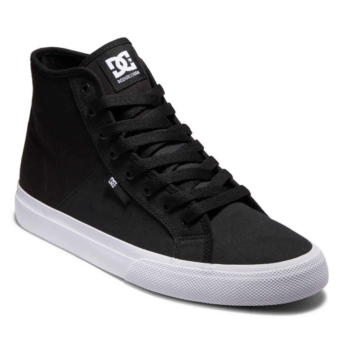 DC Manual HI Textile High-Top Men Sneakers Black / White | US-9061BRU