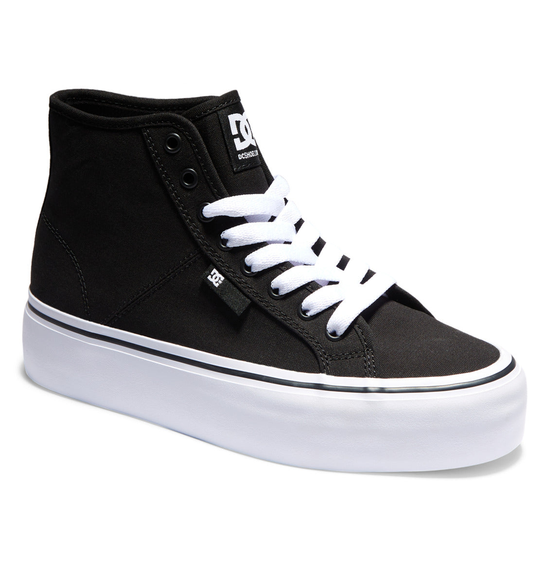 DC Manual Hi Platform High-Top Women Sneakers Black / White | US-1924MQU