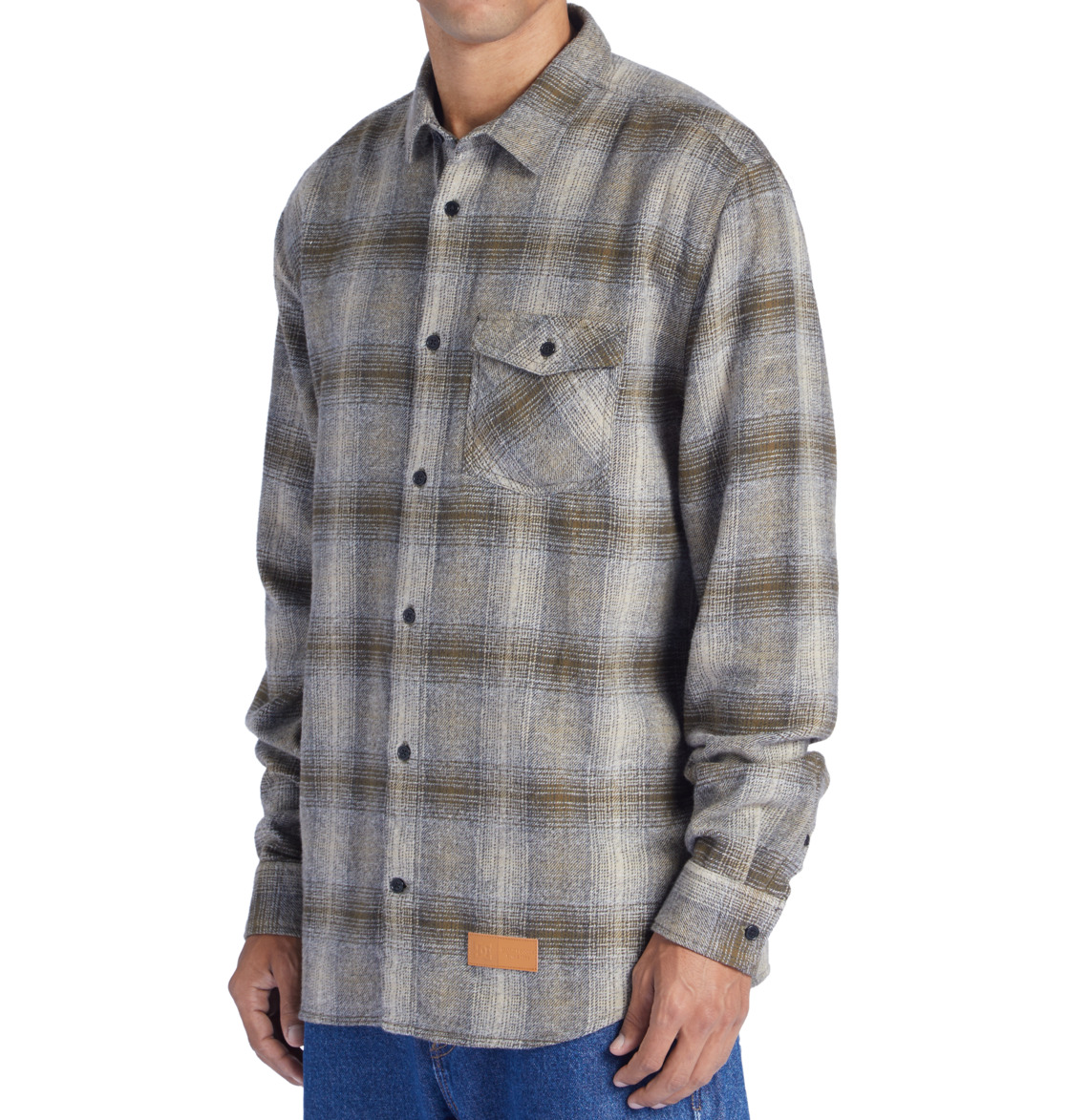 DC Marshal Flannel Long Sleeve Men Shirts Brown | US-7136OYC