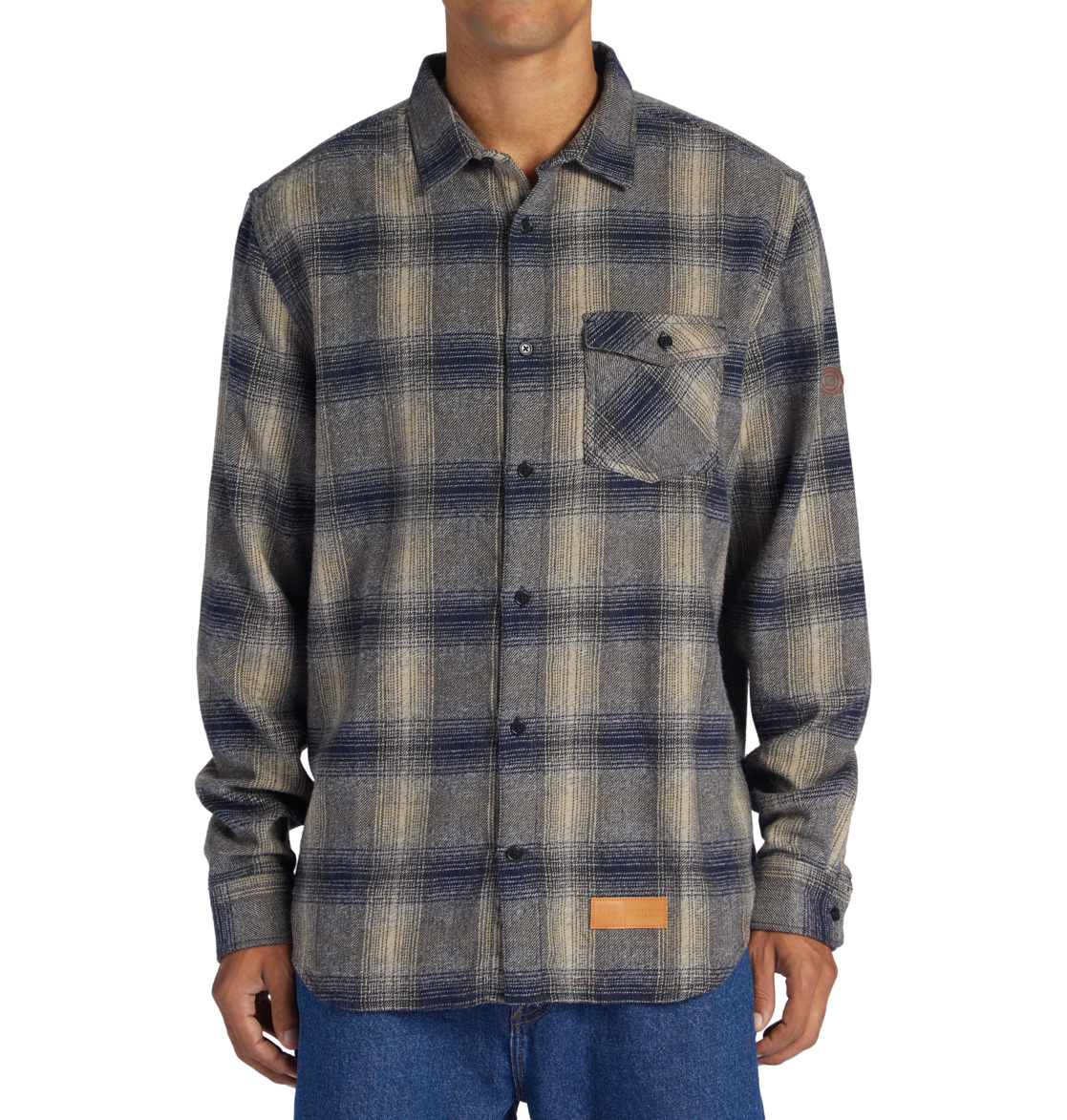 DC Marshal Flannel Long Sleeve Men Shirts Blue | US-3591QKJ