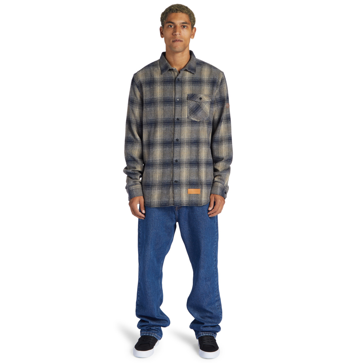 DC Marshal Flannel Long Sleeve Men Shirts Blue | US-3591QKJ