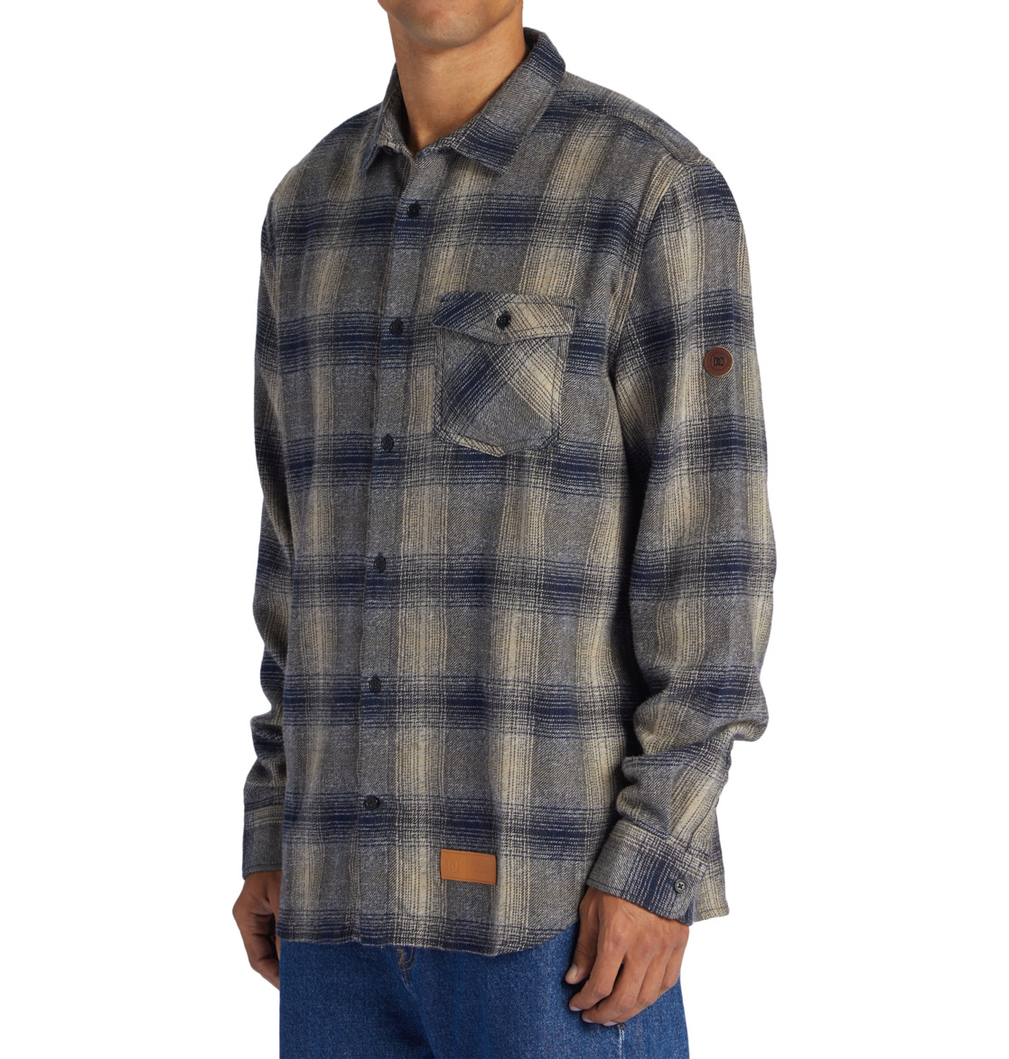 DC Marshal Flannel Long Sleeve Men Shirts Blue | US-3591QKJ