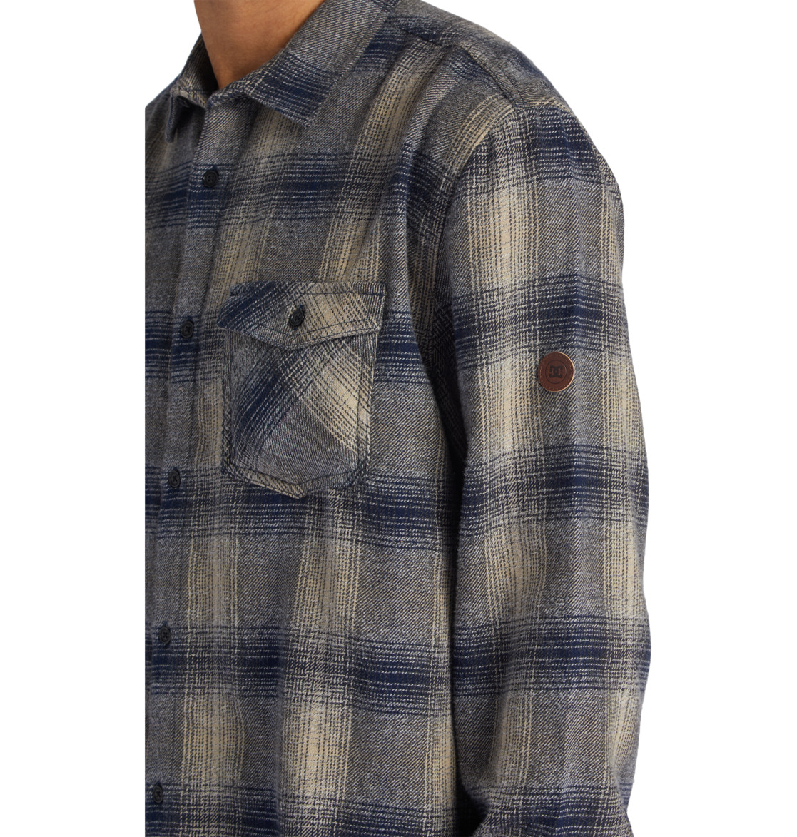 DC Marshal Flannel Long Sleeve Men Shirts Blue | US-3591QKJ