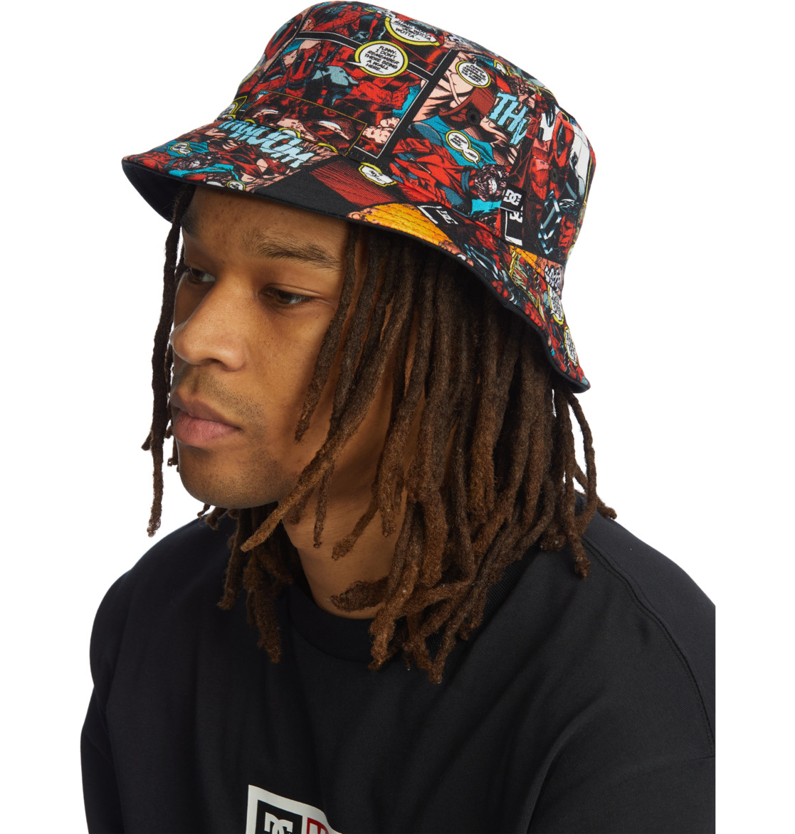 DC Marvel Deadpool X DC Reversible Bucket Men Hats Black | US-2159XIM