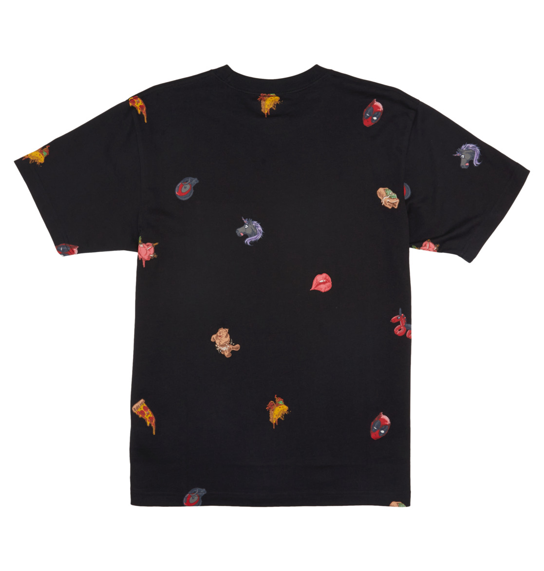 DC Marvel Deadpool x DC All Over Pocket Men T-Shirt Black | US-1894GAZ