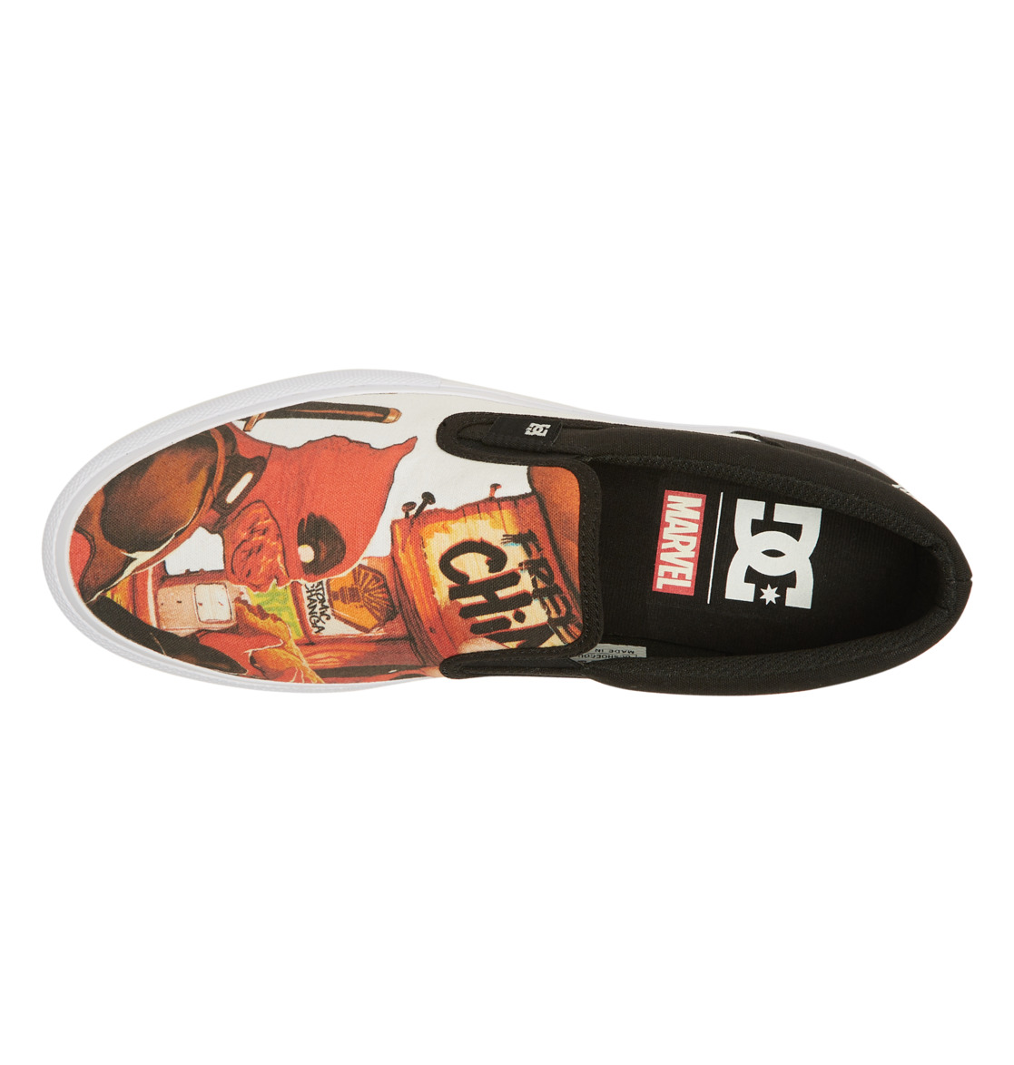 DC Marvel Deadpool x DC Manual Men Slip On Shoes Black / White | US-3152JIW