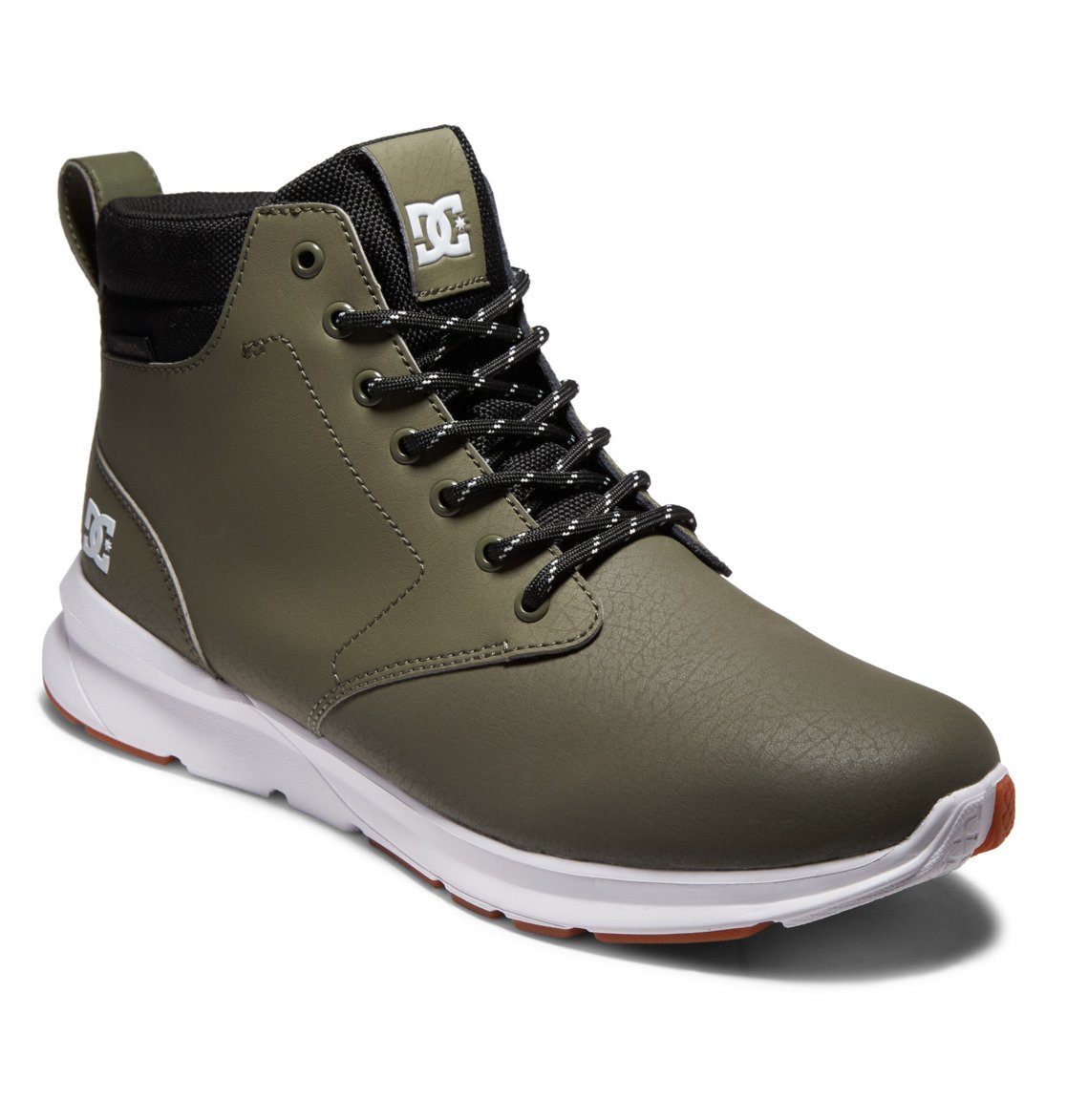 DC Mason 2 Water Resistant Leather Men Sneakers Olive / White | US-9230JPM