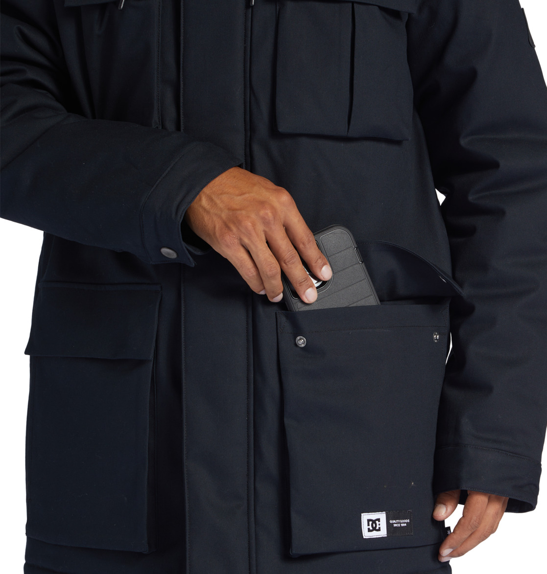 DC Maybury Hooded Parka Men Jackets Black | US-3945PAQ