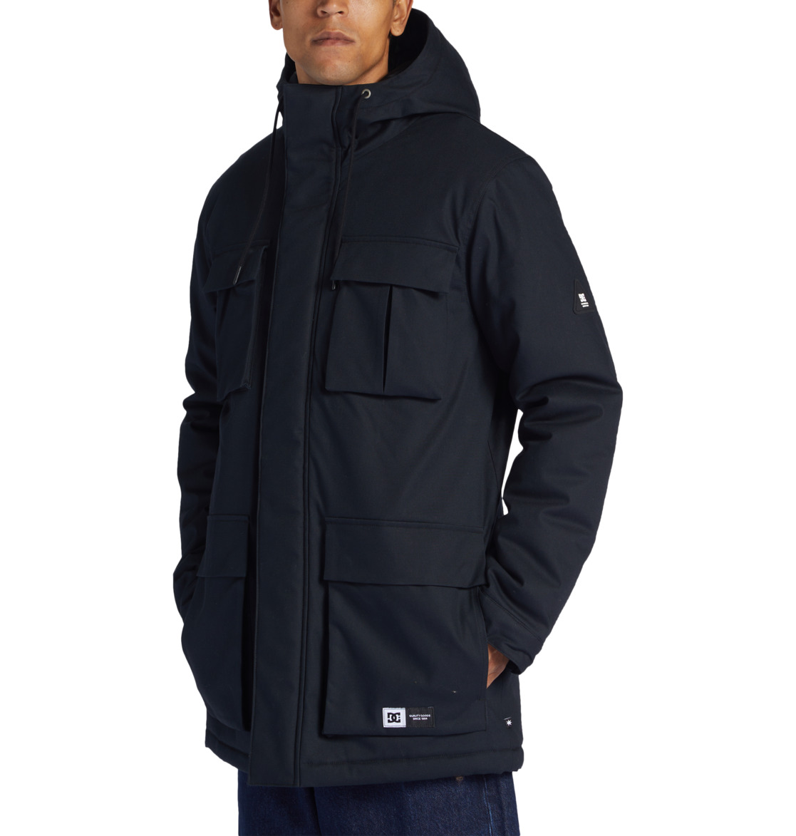 DC Maybury Hooded Parka Men Jackets Black | US-3945PAQ