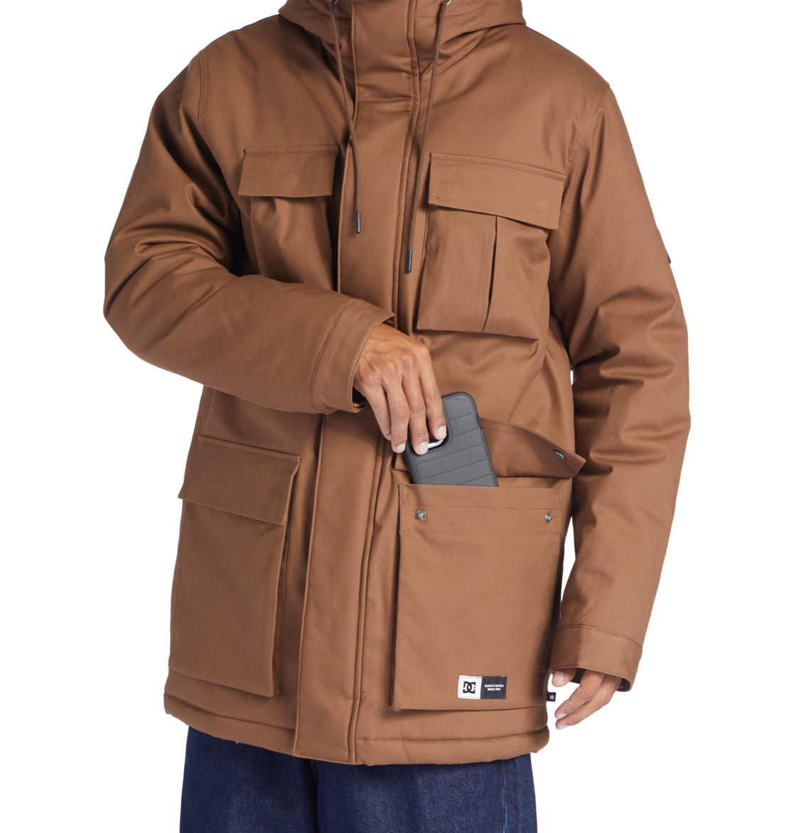 DC Maybury Hooded Parka Men Jackets Brown | US-5893WPE