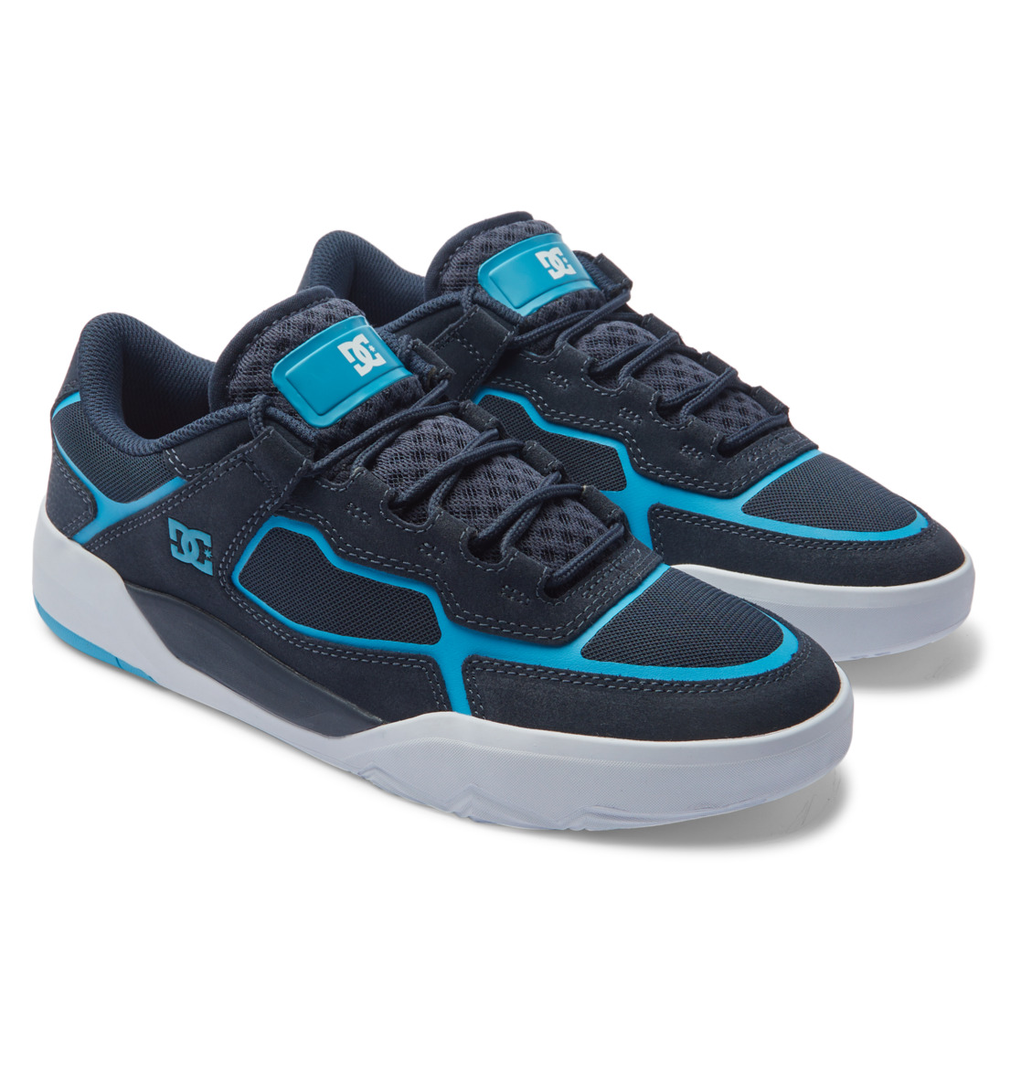 DC Metric S Leather Men Skate Shoes Navy / Blue / White | US-0274HDW