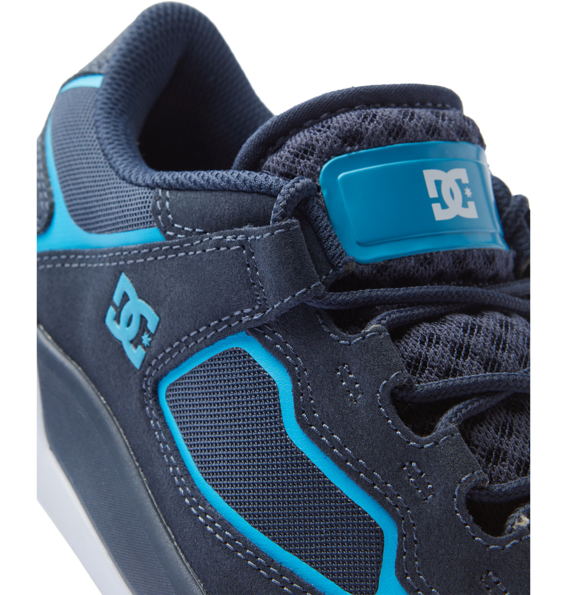 DC Metric S Leather Men Skate Shoes Navy / Blue / White | US-0274HDW