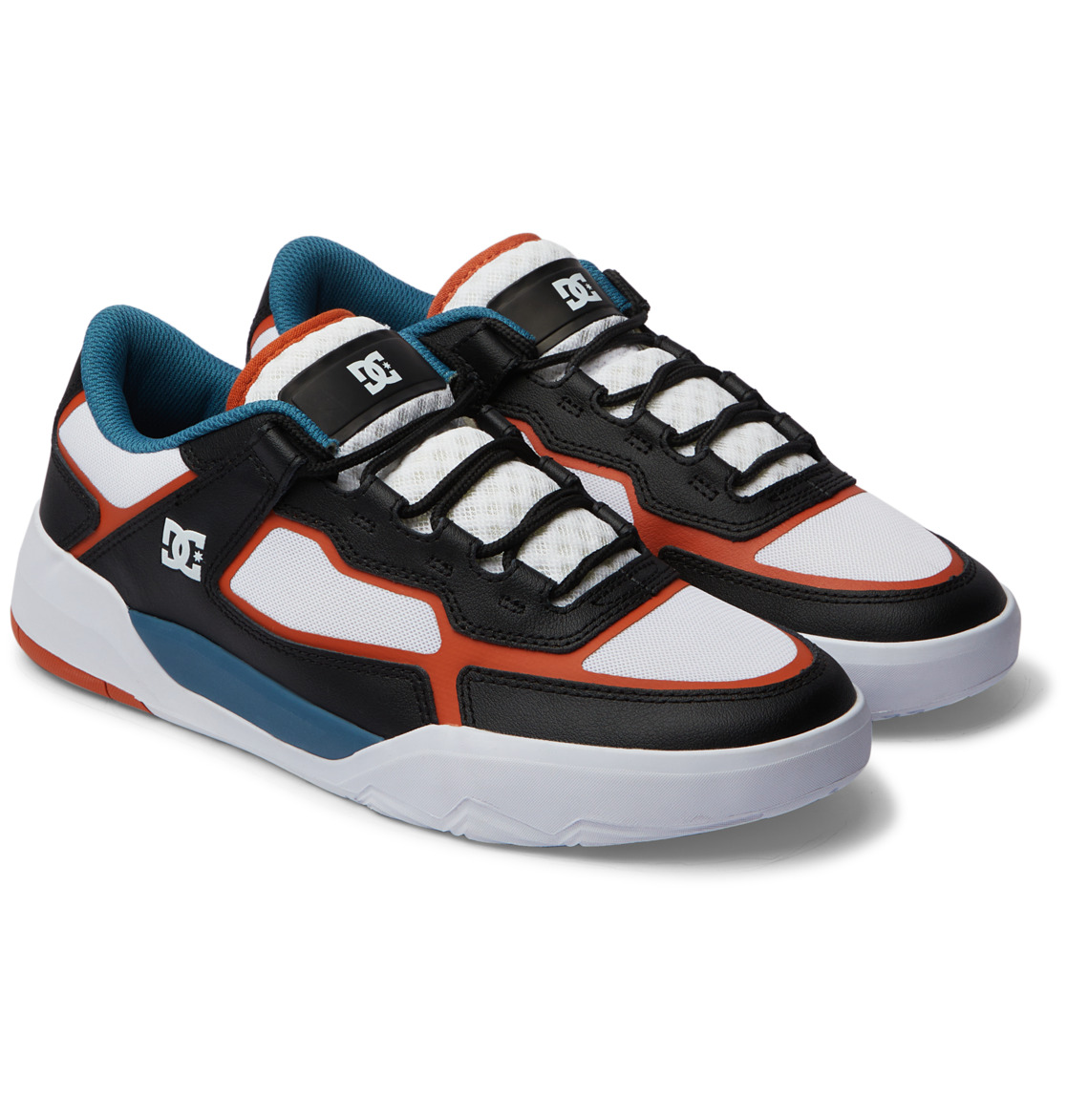 DC Metric S Leather Men Sneakers Black / White / Blue | US-1592XLI