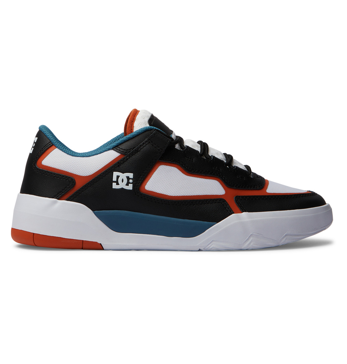 DC Metric S Leather Men Sneakers Black / White / Blue | US-1592XLI