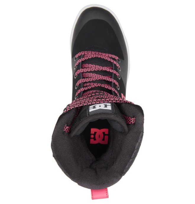 DC Nadene High Leg Women Winter Boots Black / White / Pink | US-1562SQK