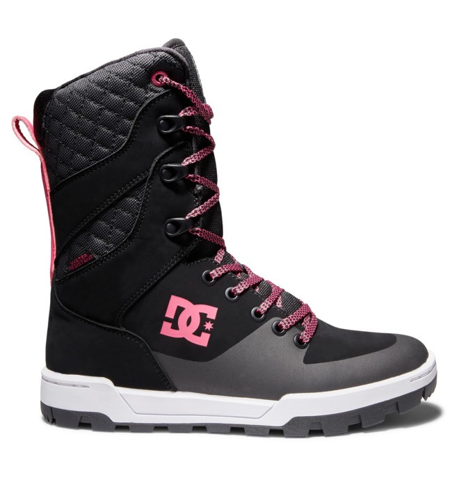 DC Nadene High Leg Women Winter Boots Black / White / Pink | US-1562SQK