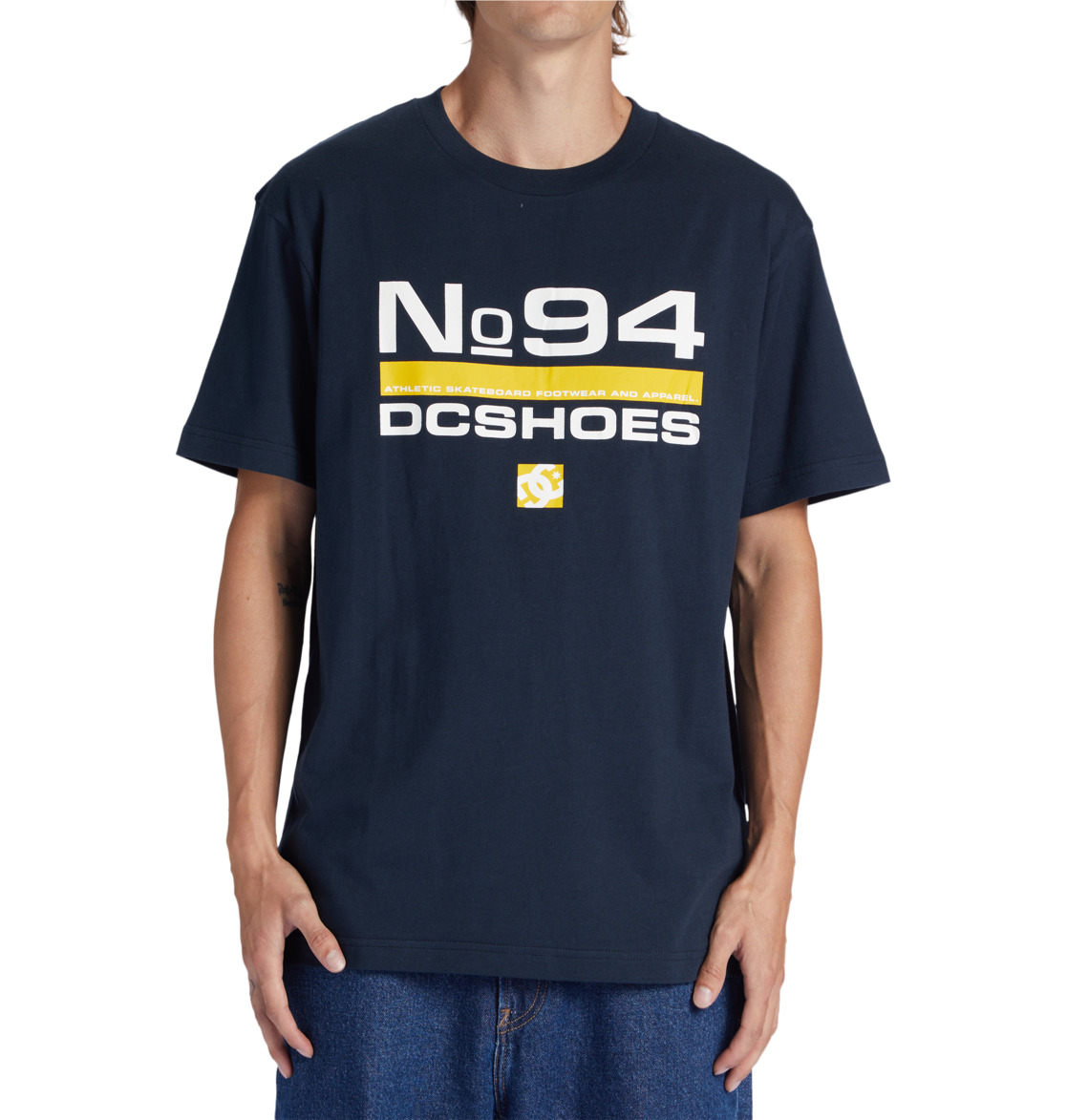 DC Nine Four Men T-Shirt Navy | US-7052KXN