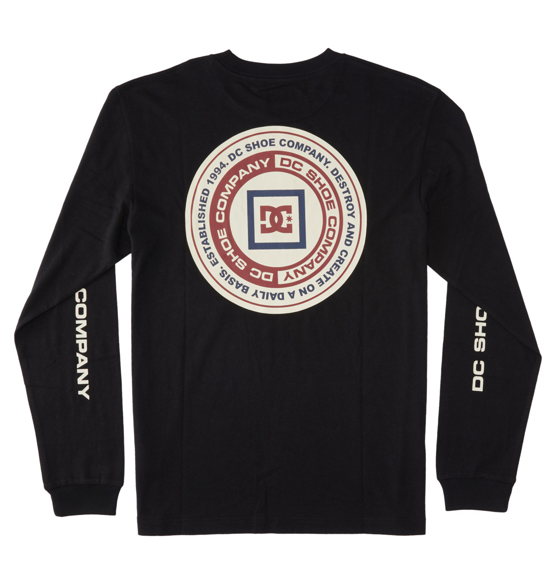 DC Old Head Long Sleeve Men T-Shirt Black | US-9156ZDF