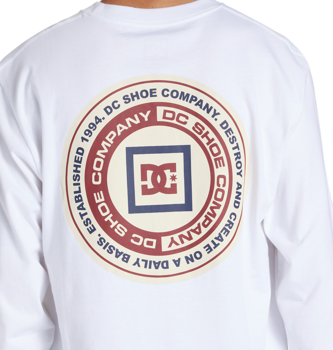 DC Old Head Long Sleeve Men T-Shirt White | US-2481XDU