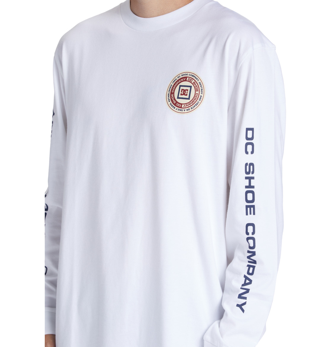 DC Old Head Long Sleeve Men T-Shirt White | US-2481XDU