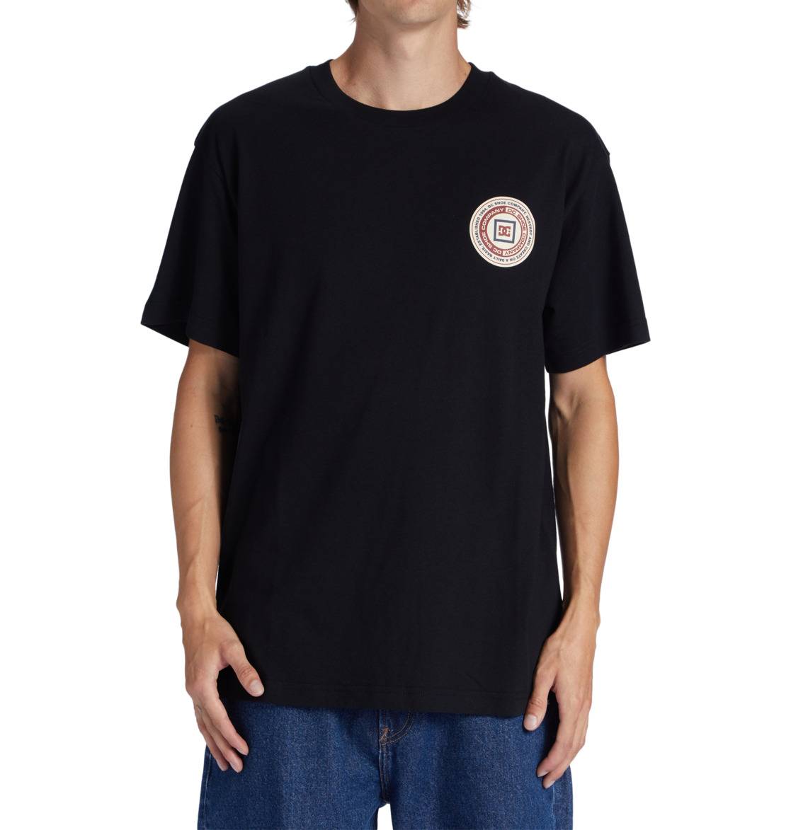 DC Old Head Men T-Shirt Black | US-6403CHL